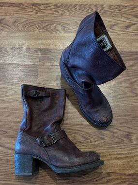 Frye Brown Leather Engineer Ankle Boots | Women’s 6.5